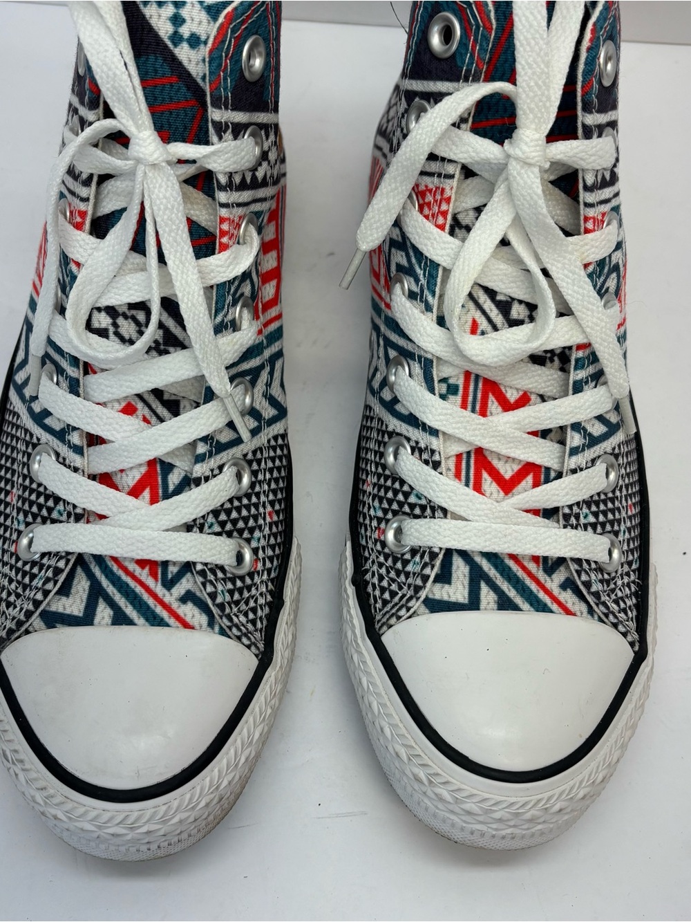 Converse Shoes M 6/W 8 Tribal Chevron Leather Chuck High Top Festival Geometric - Picture 4 of 9